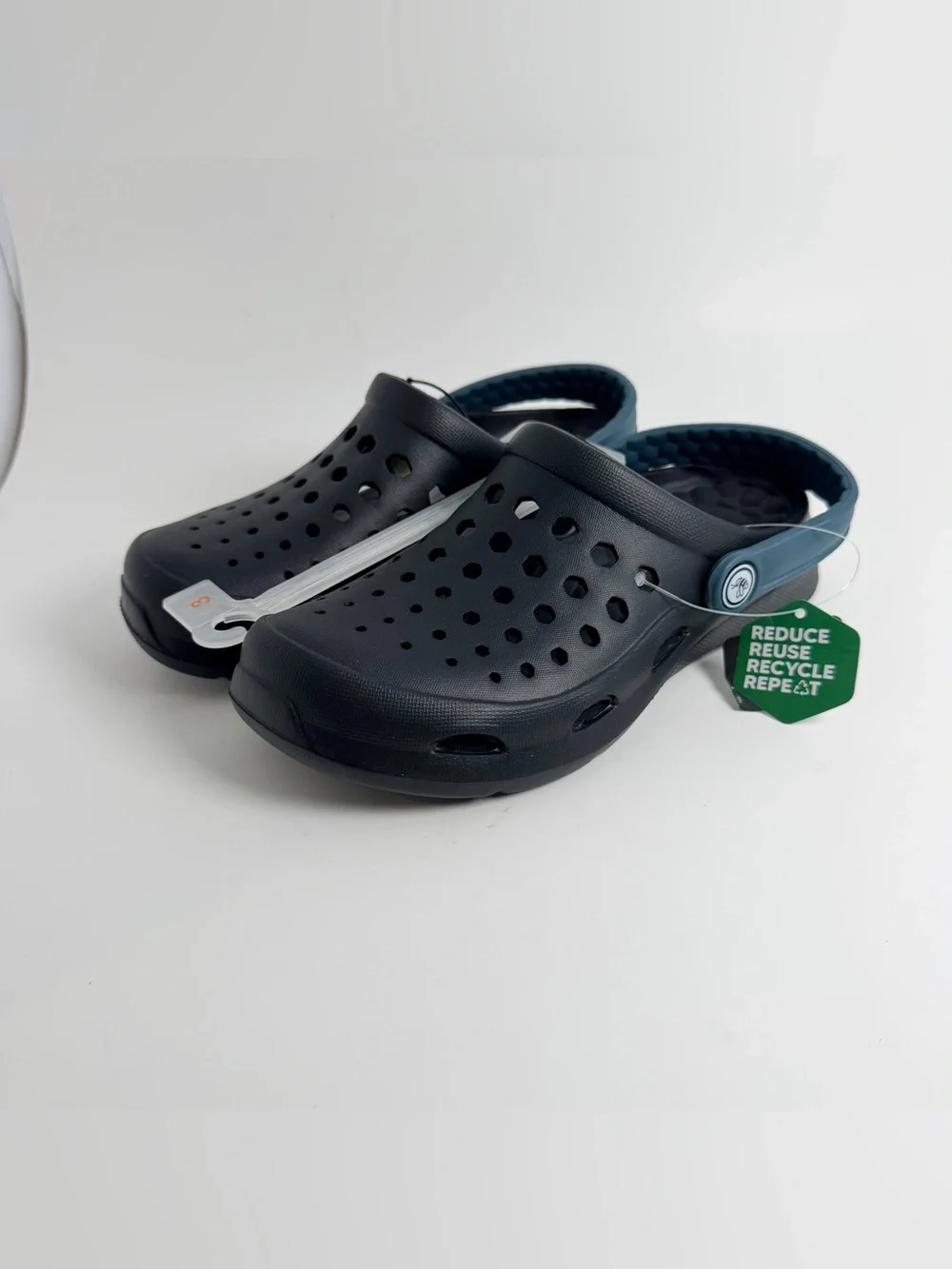 Kids Navy Slip-On Ventilated Clog Sandals with Heel Strap